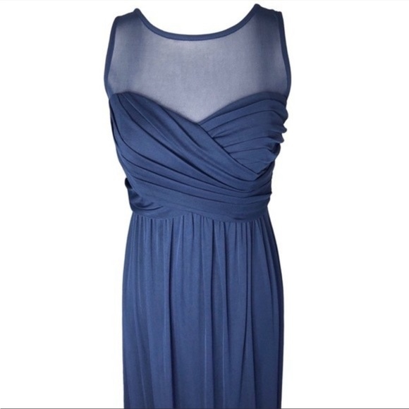 David’s Bridal Long Mesh Dress with Illusion Neckline Size 8 - Picture 3 of 12